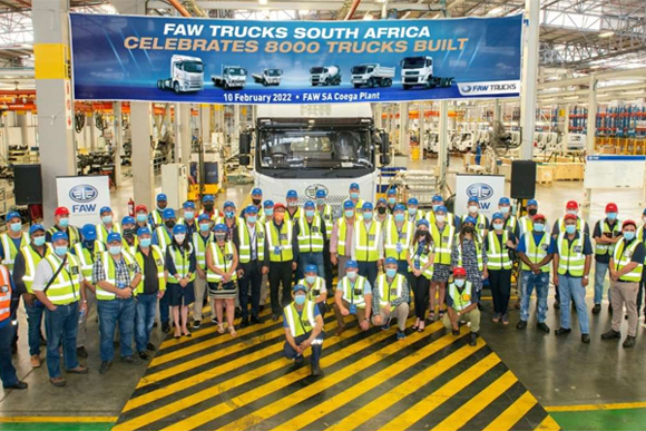 FAW Trucks South Africa Celebrates the 8000th Trucks Built