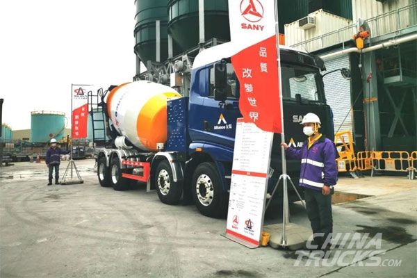 SANY's First All-electric Mixer Truck Was Delivered in Hongkong