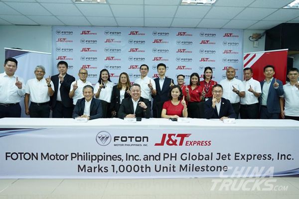 Philippines J&T Express Marks 1000 FOTON Trucks in Its Fleet