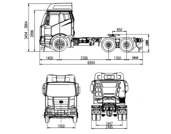 J6M Series-Model CA4250(7.7 Liter)6×4 Tractor