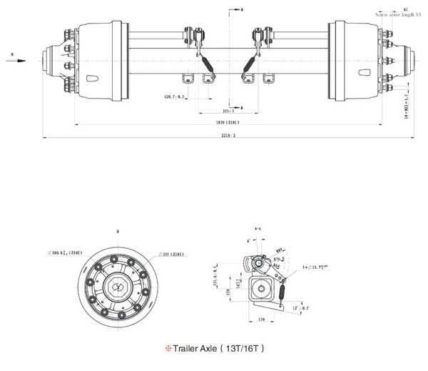 Hande Trailer Axle (13T/16T)